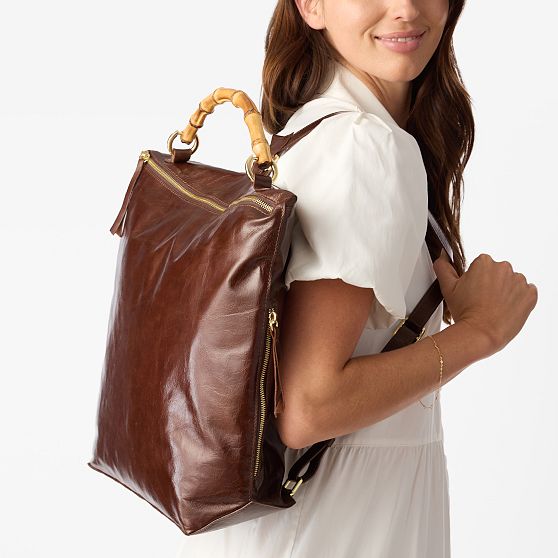 Bamboo Elisabetta Italian Leather Backpack
