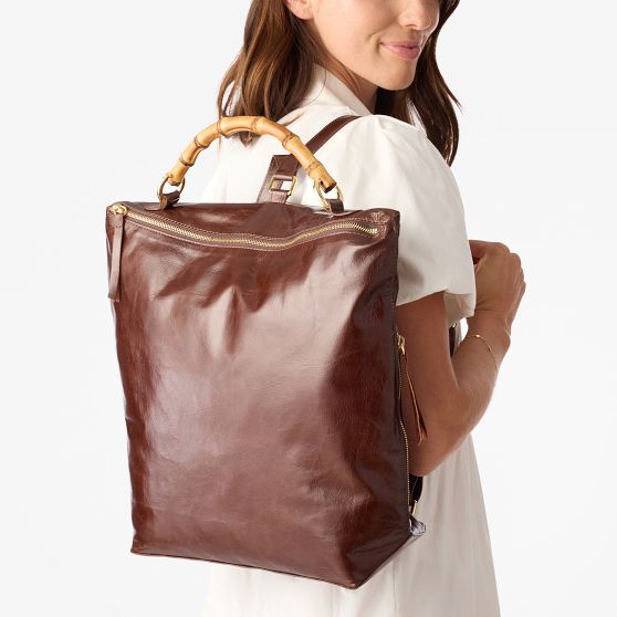 Bamboo Elisabetta Italian Leather Backpack