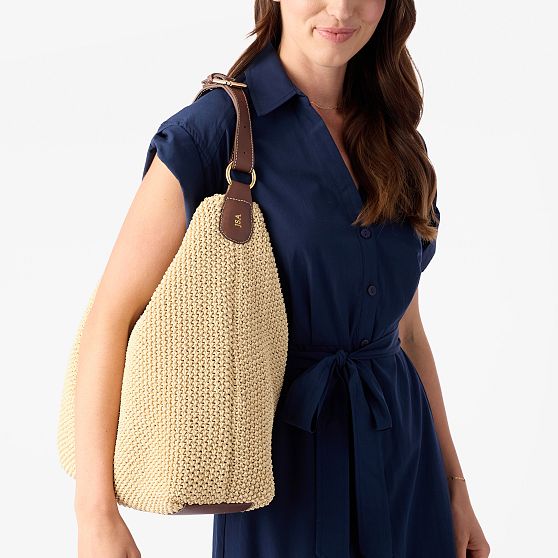 Emilia Italian Raffia Hobo