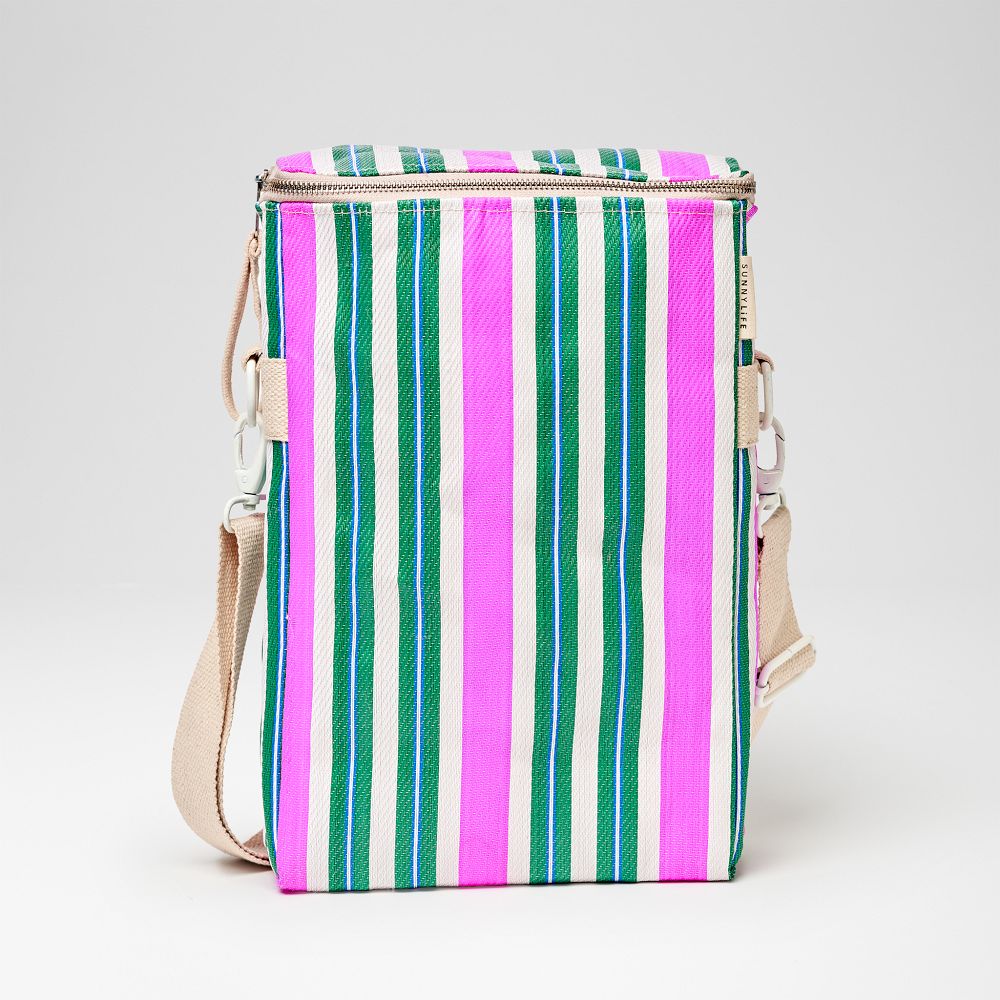 Striped Insulated Wine Tote