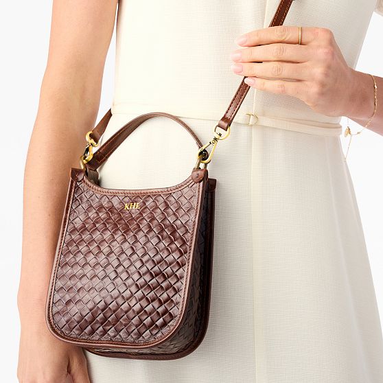 Marcella Woven Embossed Italian Leather Crossbody
