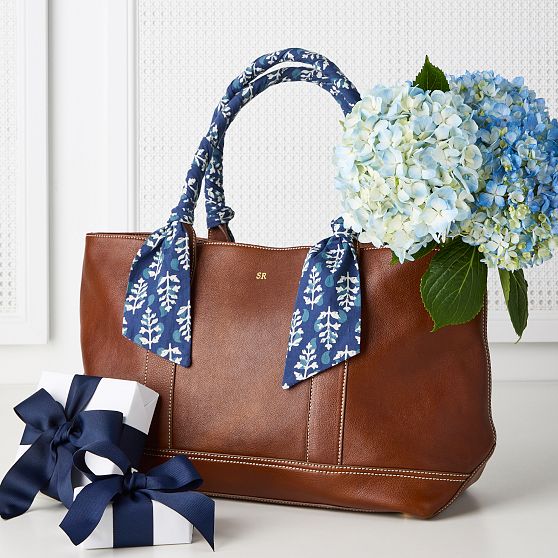 Sylvie Leather Tote with Wrapped Handles