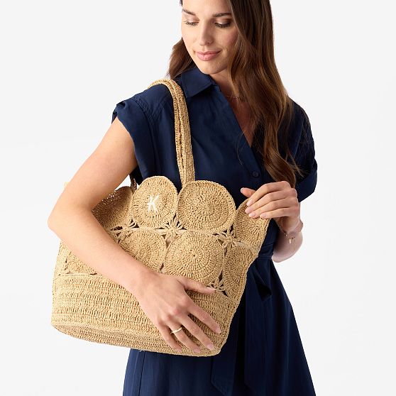 Soleil Handwoven Raffia Tote