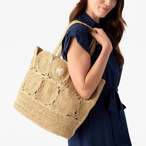 Soleil Handwoven Raffia Tote
