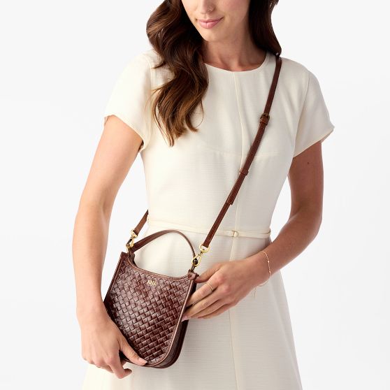 Marcella Woven Embossed Italian Leather Crossbody