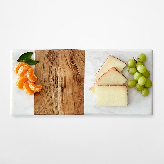 Wood and Marble Rectangle Cheese Board