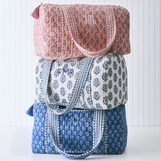 Block Print Quilted Weekender