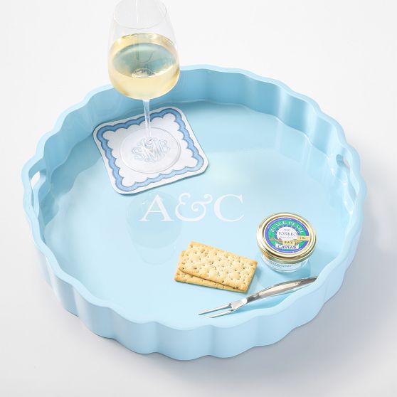 Bloom Lacquer Round Tray