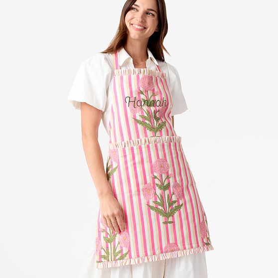 Block Print Ruffle Apron