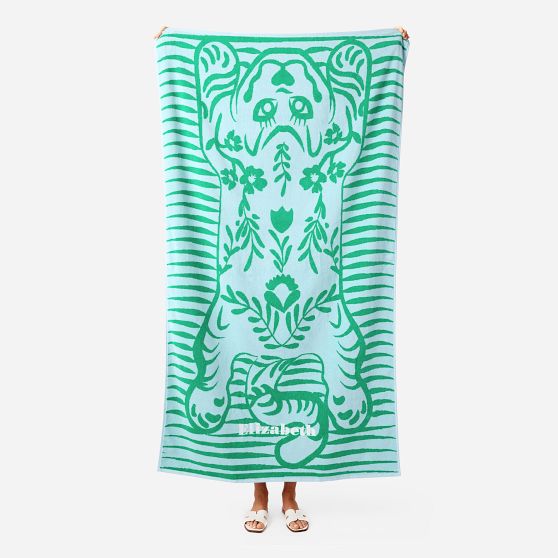 Tiger Terry Velour Beach Towel​