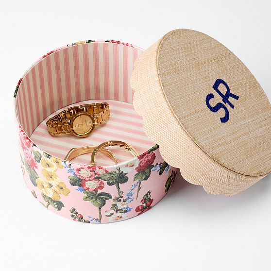 Sanderson Scalloped Raffia Box