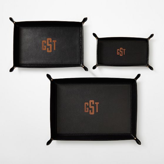 Rustic Leather Catchall Tray