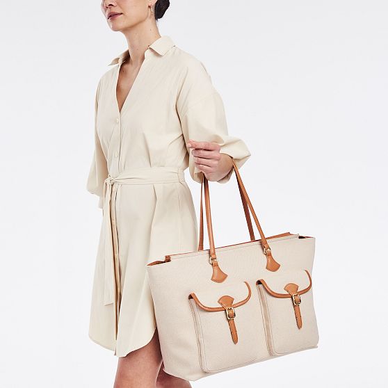 Audrey Canvas and Leather Boarding Bag