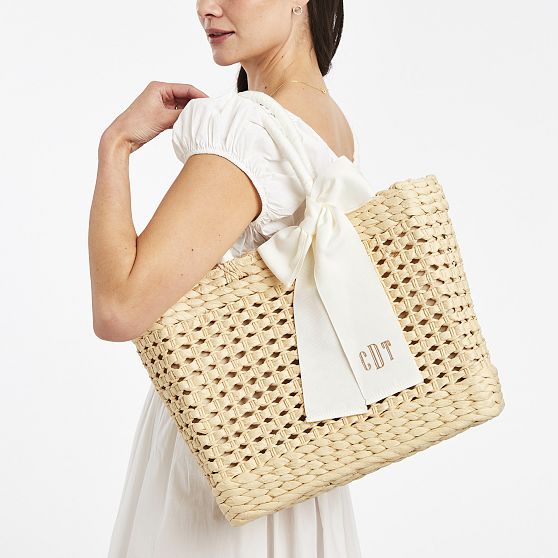 Ribbon Bow Basket Tote