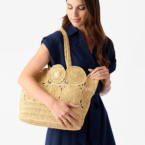 Soleil Handwoven Raffia Tote