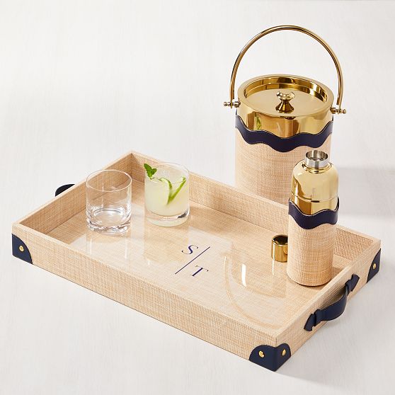 Raffia Wave Ice Bucket