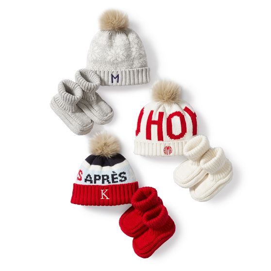 Après Ski Pom Pom Hat &amp; Bootie Set