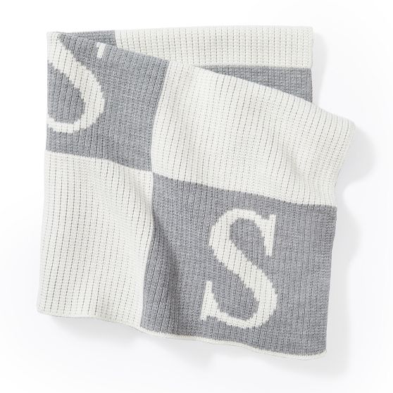Initial Block Baby Crib Blanket