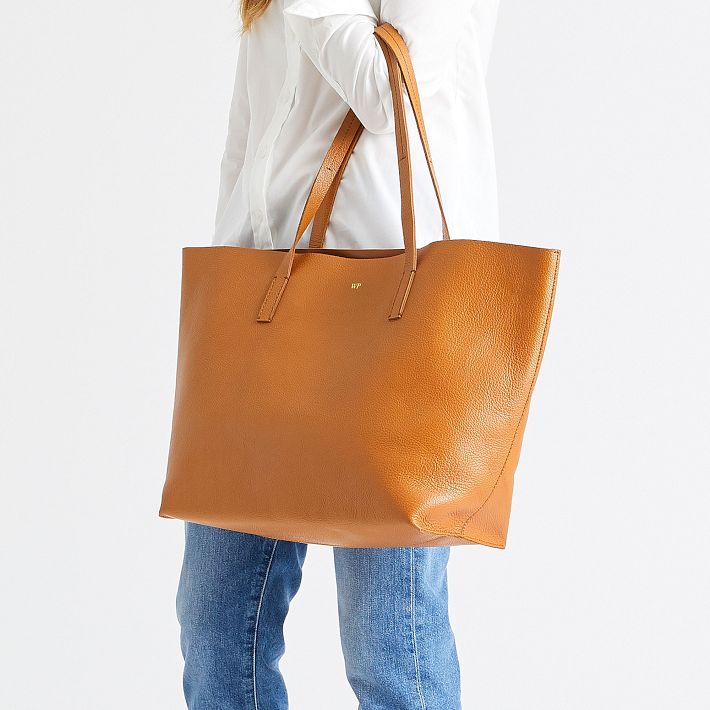Everyday Italian Leather Tote Pouch Gift Set, Camel