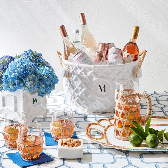 Hand-Woven  Cane Pitcher