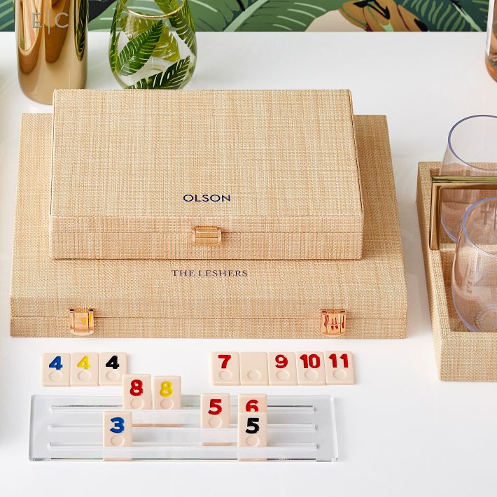 Raffia Rummy Tile Game Set | Mark and Graham