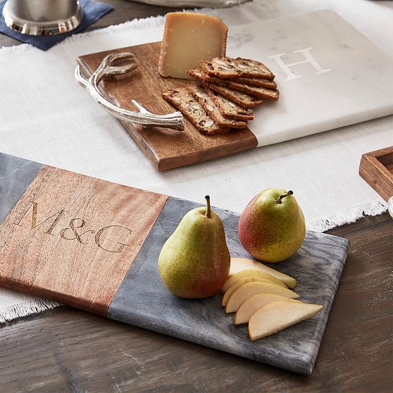 Wood and Marble Rectangle Cheese Board
