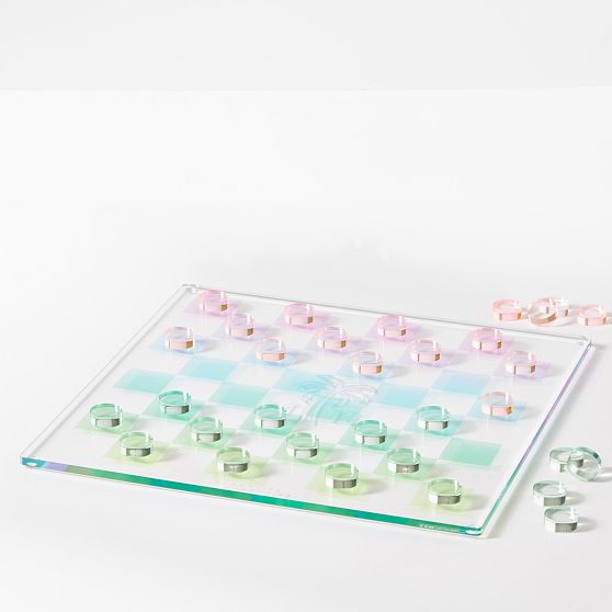 Colorful Acrylic Chess Checkers Game Set