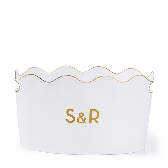 Scalloped Gold Rim Party Tub
