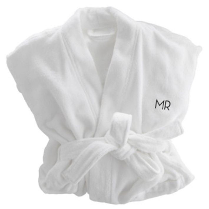 embroidered dressing gown Reversible Dressing Gown in Eggshell main image 1