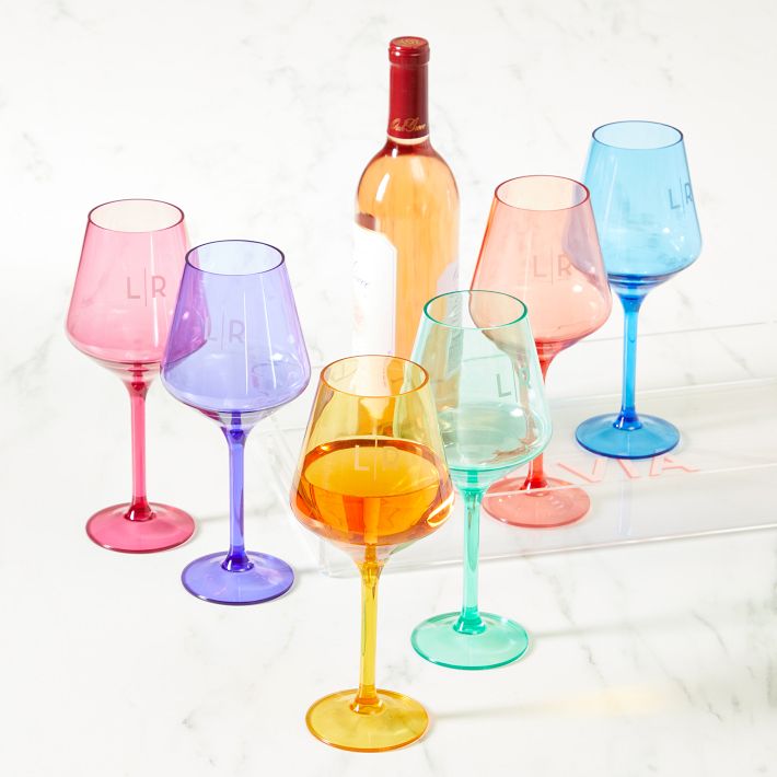 Colored Outdoor Wine Glasses, Set of 6, Multi