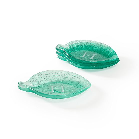 Glass Fish Plate, Set of 4