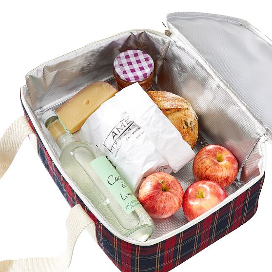 Plaid Insulated Food Carrier