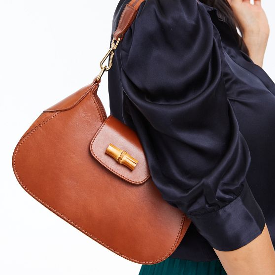 Taylor Twill Leather Crescent Bag