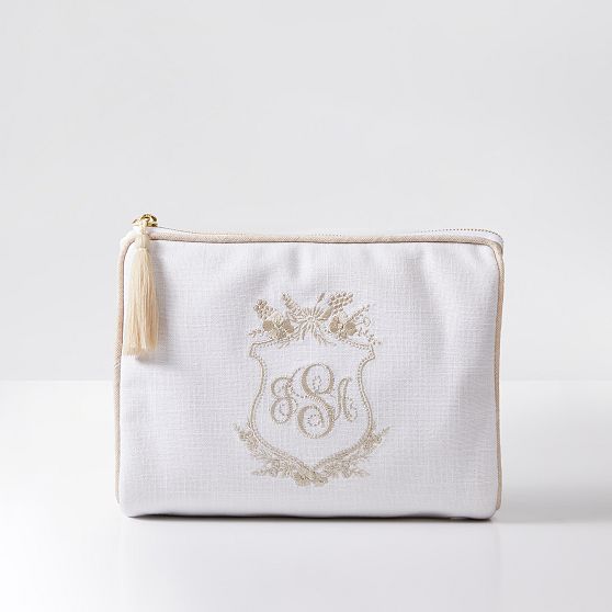 Bespoke Embroidered Crest Cosmetics Pouch