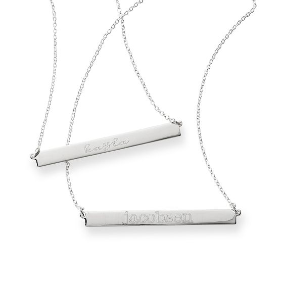 Sterling Silver Bar Necklace