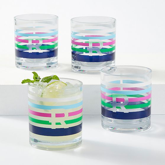 Outdoor Stripe Tumblers, Set of 4