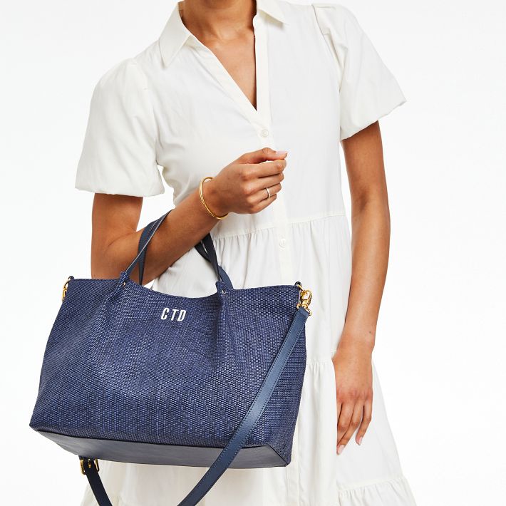 Gemma ネイビー マザーズバッグ Gemma Italian Raffia Tote | Mark and Graham