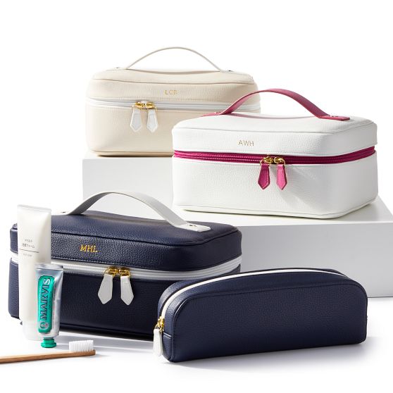 Faux Leather 2-in -1 Cosmetic Case
