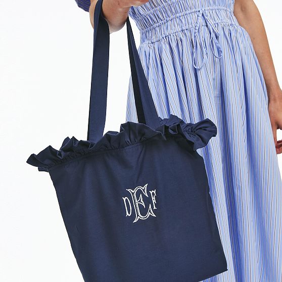 Ruffle Sateen Tote