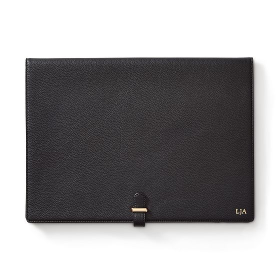 Pebbled Faux Leather Laptop Case