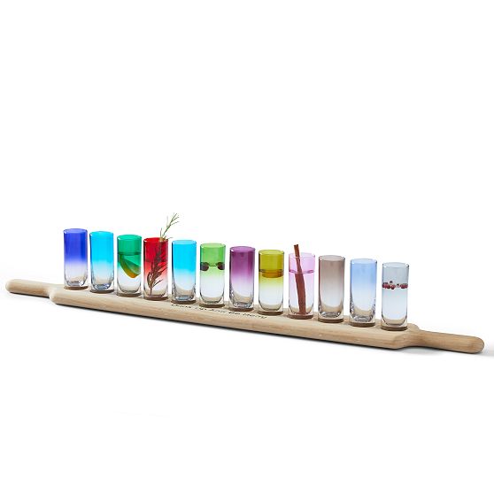 Oak Shot Paddle Set of 12