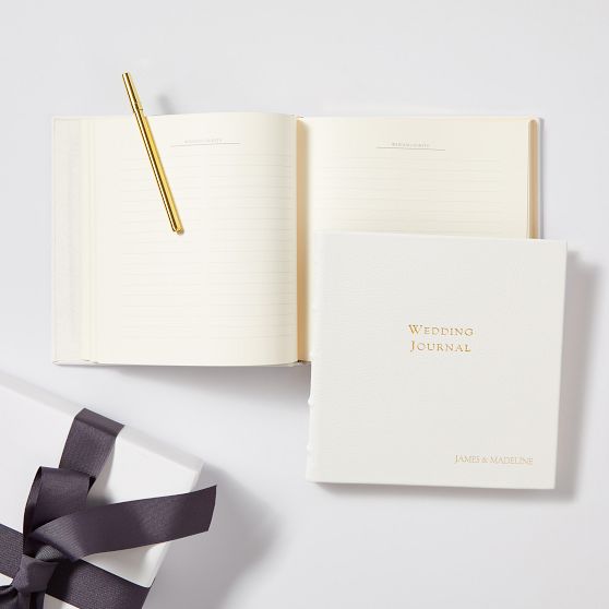 Leather Wedding Guest Book Journal
