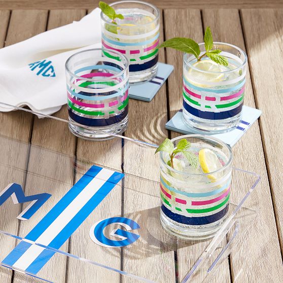 Outdoor Stripe Tumblers, Set of 4