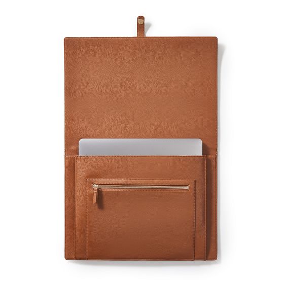 Pebbled Faux Leather Laptop Case