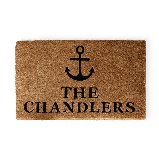 Personalized Doormat, Personalized, Anchor, Black