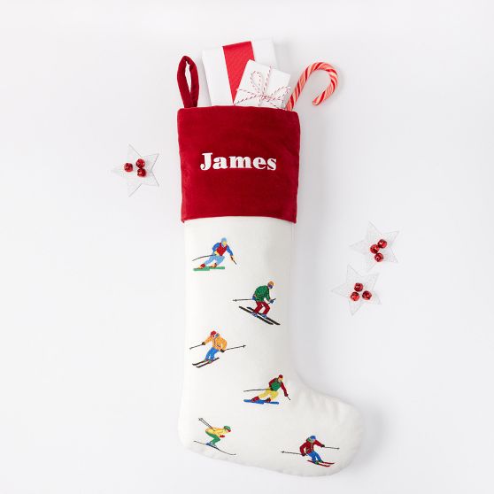 Hand Embroidered Wool Stocking | Mark and Graham