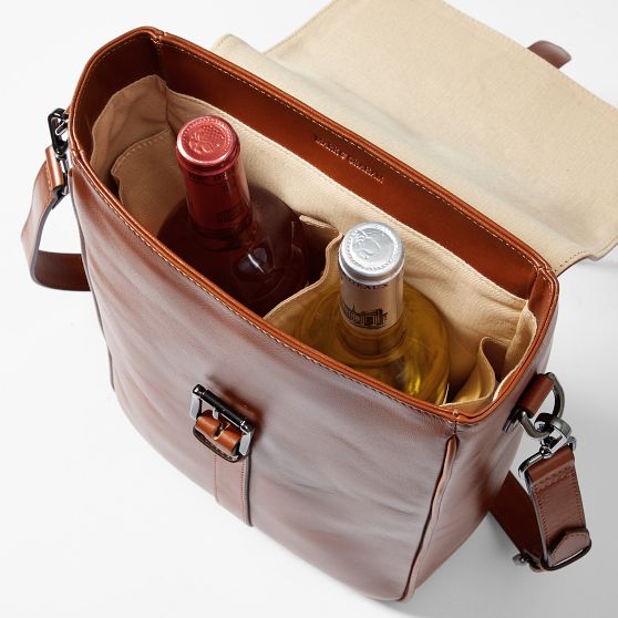 Graham Leather Double Wine Bottle Carrier
