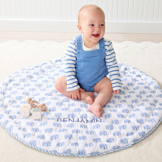 Block Print Quilted Play Mat