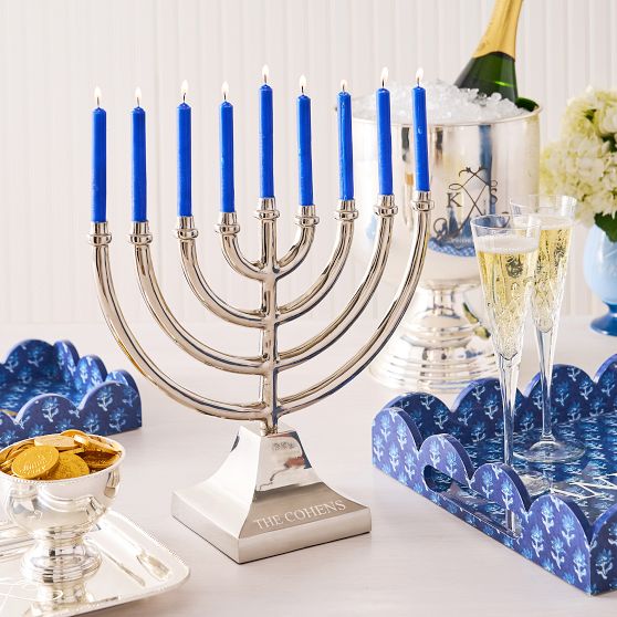 Personalized Silver Menorah