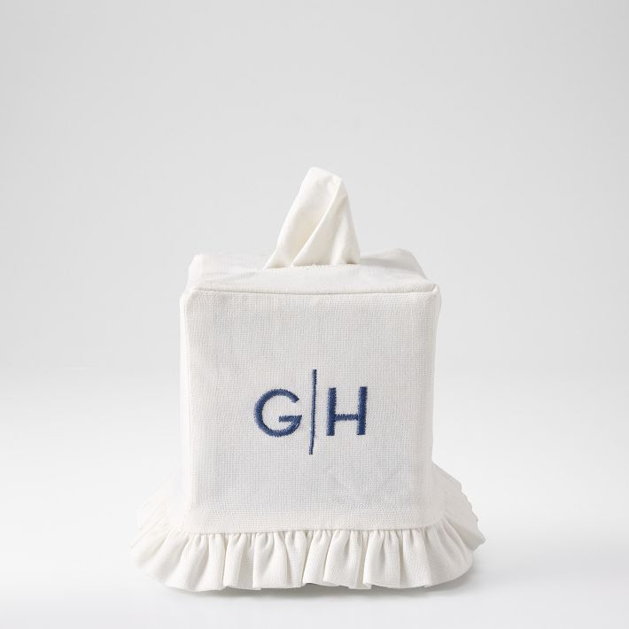 Mark & Graham Ruffle Linen Tissue Box Cover - Thumbnail 5